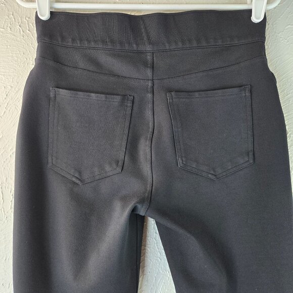 Spanx Pull On Legging Pant MEDIUM Black Stretchy Slimming Skinny Crop Dress Pant - Picture 6 of 9